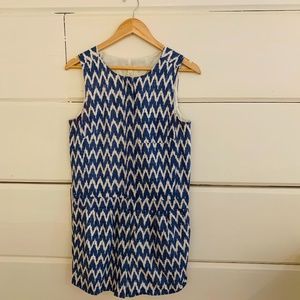 J. Crew Romper in Blue and White Ikat Print